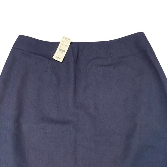 Brooks Brothers Tollegno 1900 Skirt Womens 8 Navy Wool Merino Extrafine- Lined - Picture 10 of 16